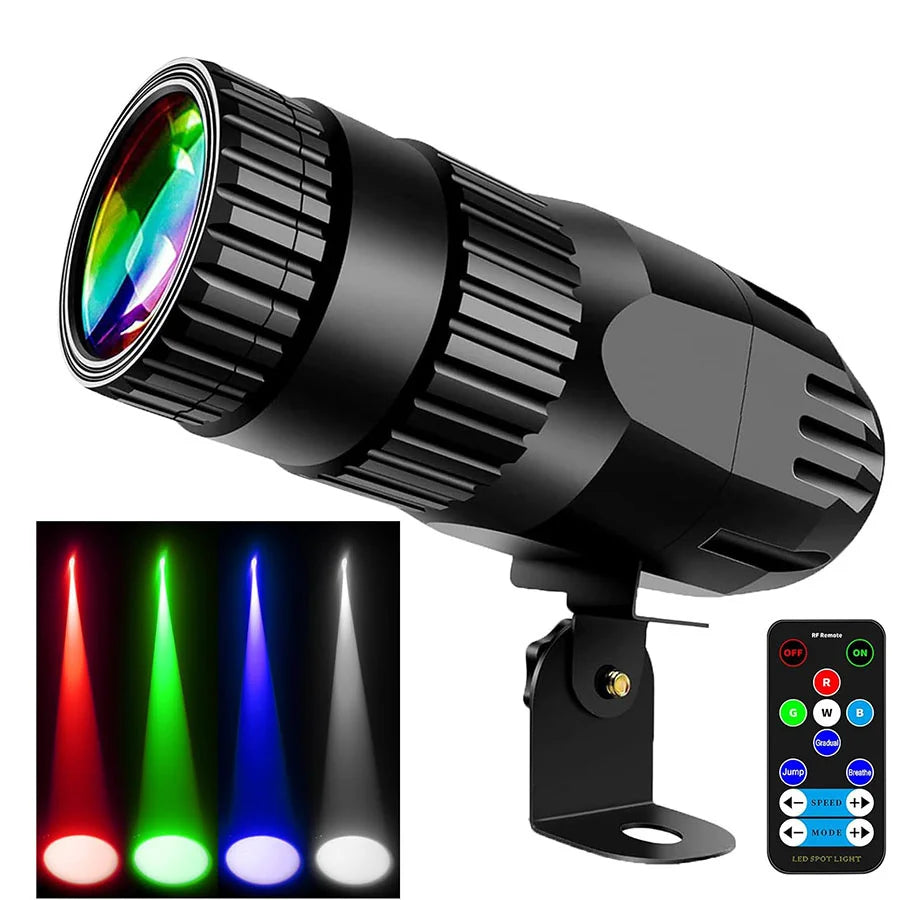 projecteur led rgbw 15w disco spot lumière télécommande club scène