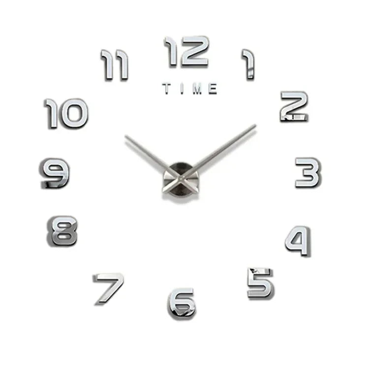 horloge murale 3d moderne chiffres effets 3d argenté vert rouge doré minimaliste chambre salon