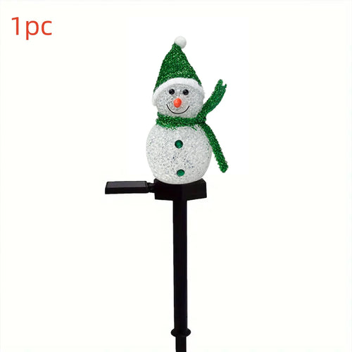 décoration noël bonhomme neige lumineux solaire extérieure intérieure clips glitter festive blanc rouge verte