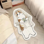 tapis sol chambre coucher motif chat mignon doux décoratif antidérapant maison