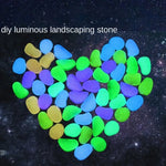 pierres décoratives luminescentes modernes multicolores vert bleu jaune opaques jardin