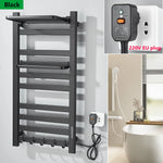 radiateur serviettes électrique acier inoxydable blanc noir moderne thermostatique touchscreen chauffage fibre carbone ipx4