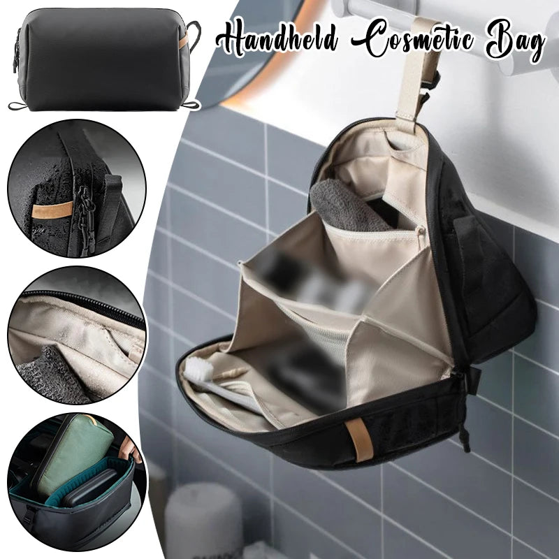 sac cosmétique vert olive noir polyester réutilisable moderne trousse toilette étanche grande capacité voyages