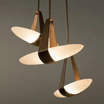 suspension lumineuse contemporaine pierre verre motif organique blanc doré fixation câbles 90 260V