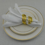serviette table satin anneau doré mariage décoration table repas classique