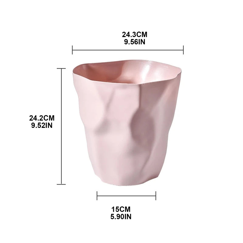 seau déchets modernes plastique bleu rose blanc doré noir texturé respectueux l'environnement