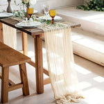 nappe decorative table plissée semi transparente beige vert olive elegante rustic vintage mariage banquet
