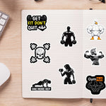 stickers graphiques adhésifs waterproof noir blanc textes animaux fitness agenda journal portable téléphone bouteille