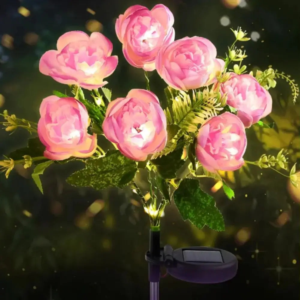 bouquet fleurs artificielles lumineuses rose orange blanc moderneextérieur clips autonomesoledécoratif