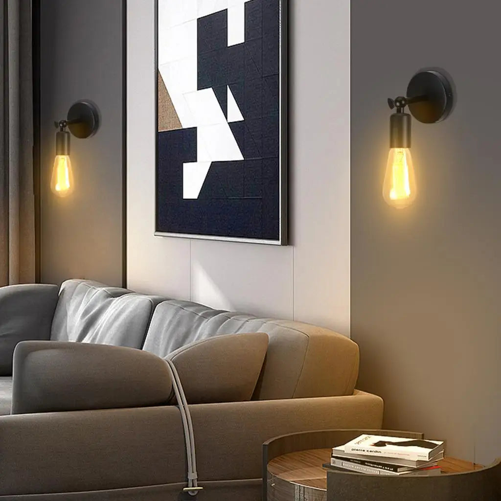 applique murale moderne industrielle noir blanc doré cuivre gris filament led chambre cuisine étude