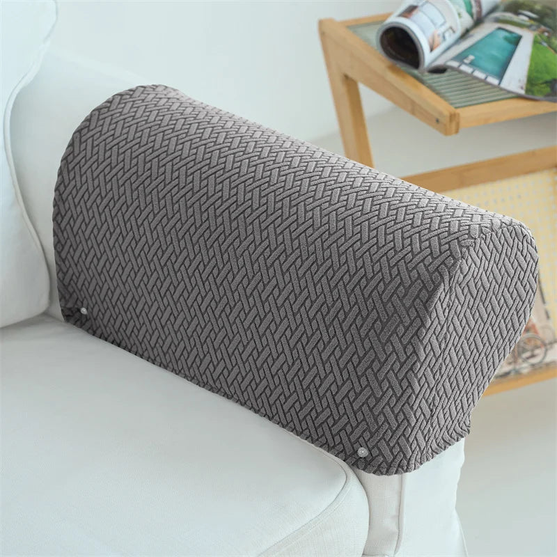 protège accoudoirs canapé gris marron beige bleu marine tissu jacquard moderne pièces