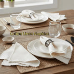 serviettes coton lin couleur blanc vert olive beige rose texture naturelle rustique classique