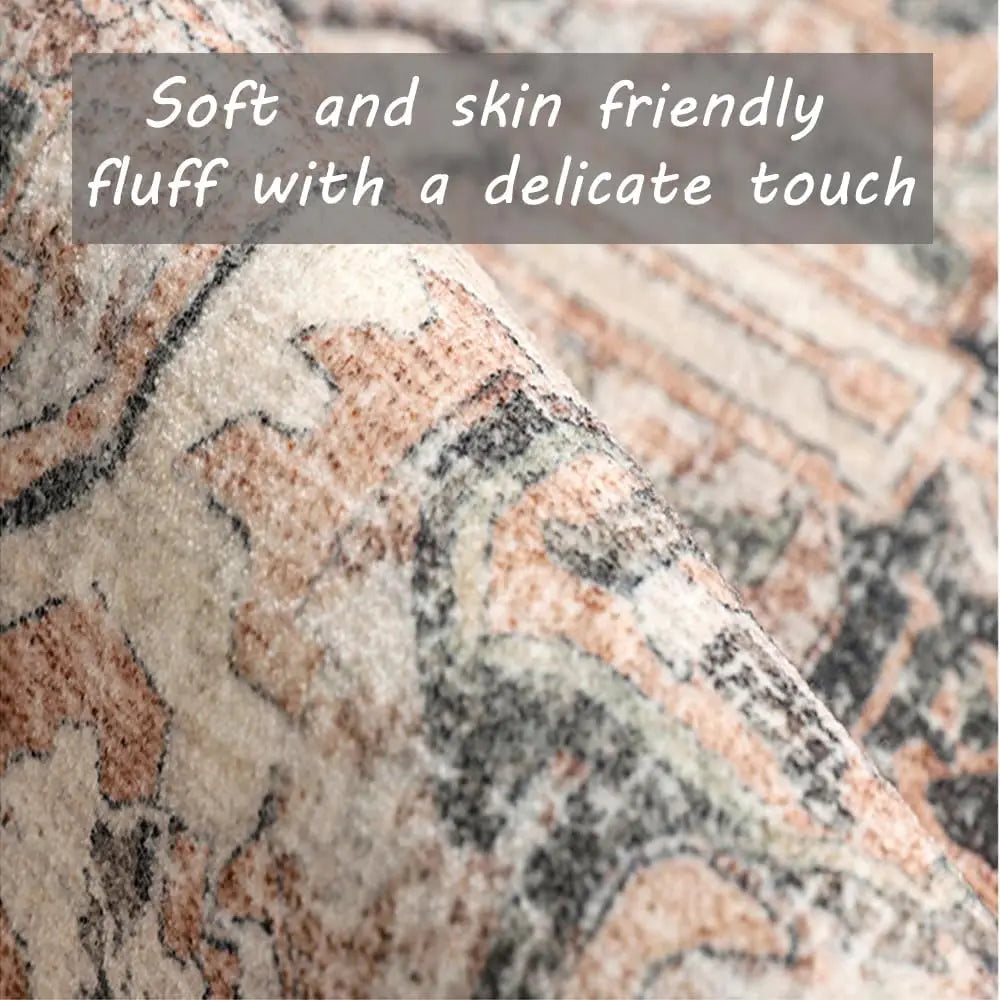 tapis bain antidérapant polyester moderne gris blanc orange marron géométrique floral salle bain cuisine