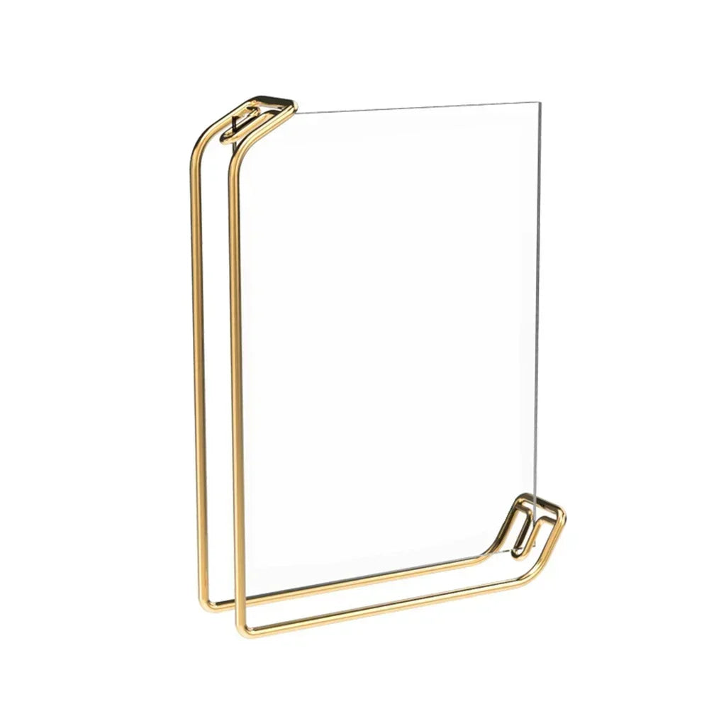 cadre photo moderne or transparent clips photo a4 minimaliste affichage menu listes prix