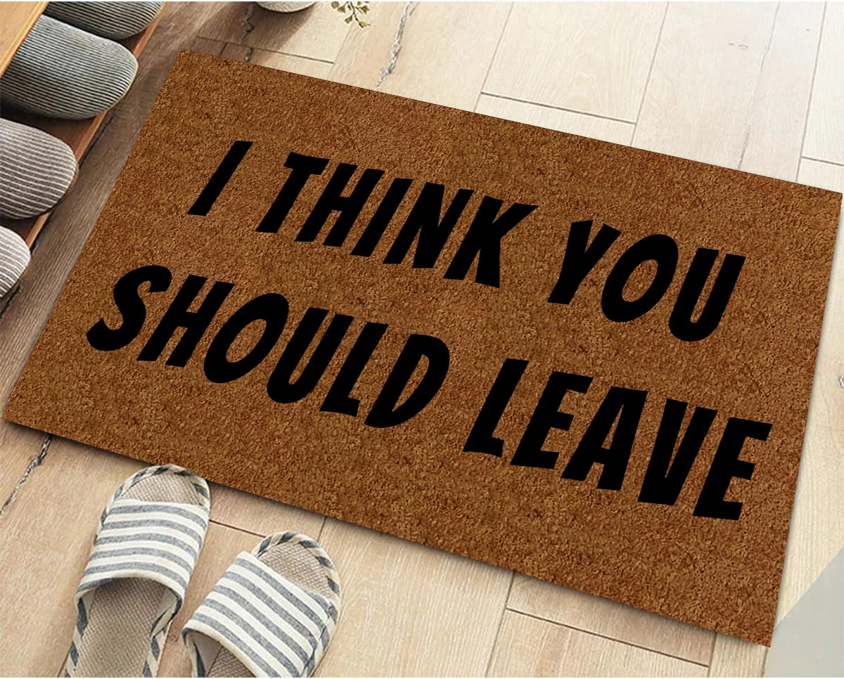 tapis d'entrée marron lettres noires moderne imperméable antidérapant extérieur sol bain porche