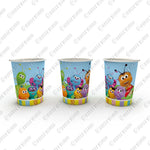 assiettes jetables anniversaire enfants dessins animés fleurs papillons couleurs unies star festive