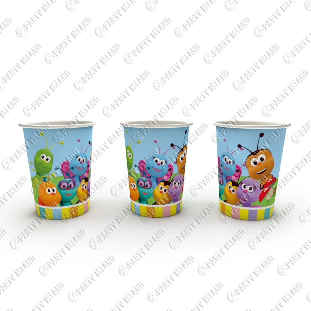 assiettes jetables anniversaire enfants dessins animés fleurs papillons couleurs unies star festive