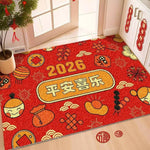 tapis traditionnel chinois rouge motifs lanternes symboles bonheur tissage résistant extérieur porche