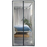 rideau porte magnétique noir maille fine 100x210cm moderne sans toile ventilation