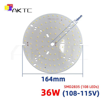 source lumineuse led argentée moderne 36w 120° cci 300ma 108 115v smd2835