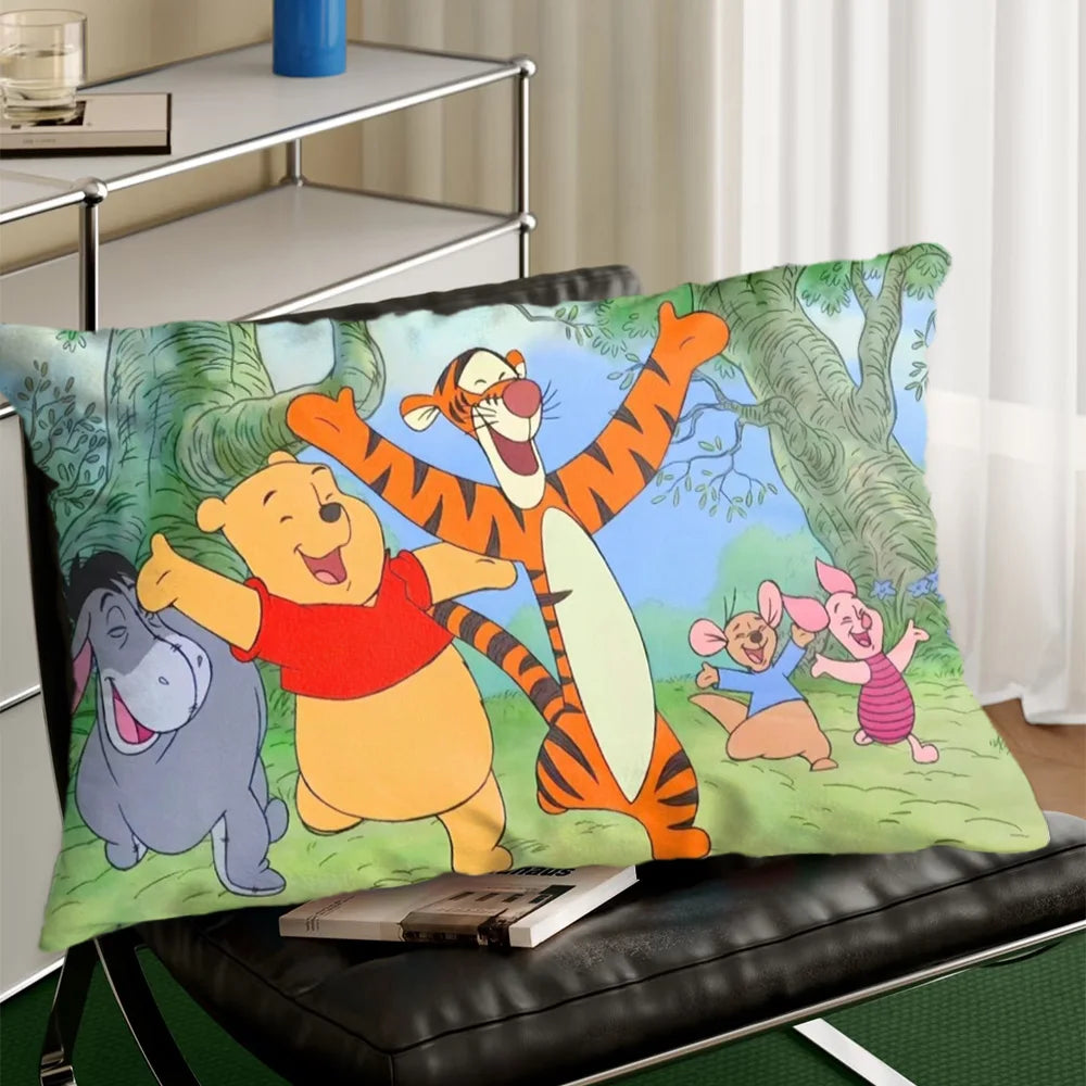 housse coussin motif winnie ourson multicolore decoration salon polyester cartoon