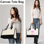 sac main toile beige noir imprimé daddy daughter best friends rose noeud poignées réutilisable