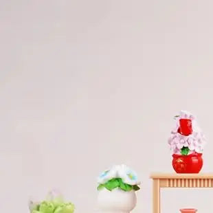 miniatures vases plantes artisanal moderne blanc vert rouge jaune bleu