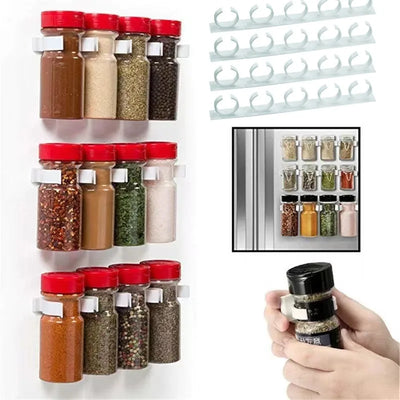 Porte-épices mural gris clair pour rangement de cuisine
