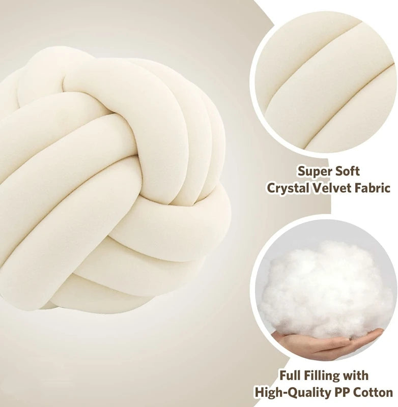 coussin décoratif rond peluche doux nœud décoration lit chambre enfant