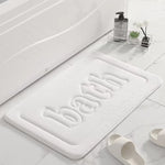tapis bain moderne gris noir beige bleu marine lettre bath relief polyester antidérapant absorbant