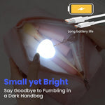 lampe sac main blanc coeur sensoriel led rechargeable ambre moderne compact chainette boucle