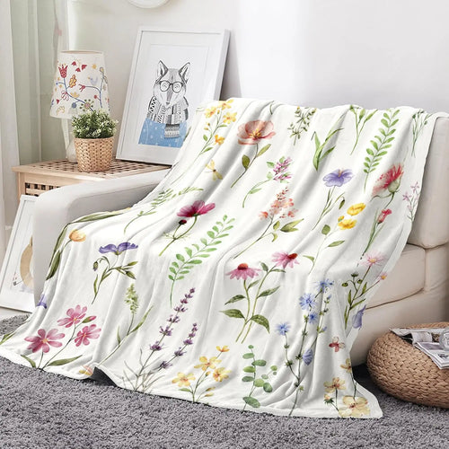 couverture polaire motif floral multicolore moderne portable pique nique voyage militaire avion