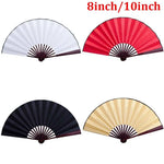 éventail pliant 10 pouces blanc rouge noir classique rayures clips double face