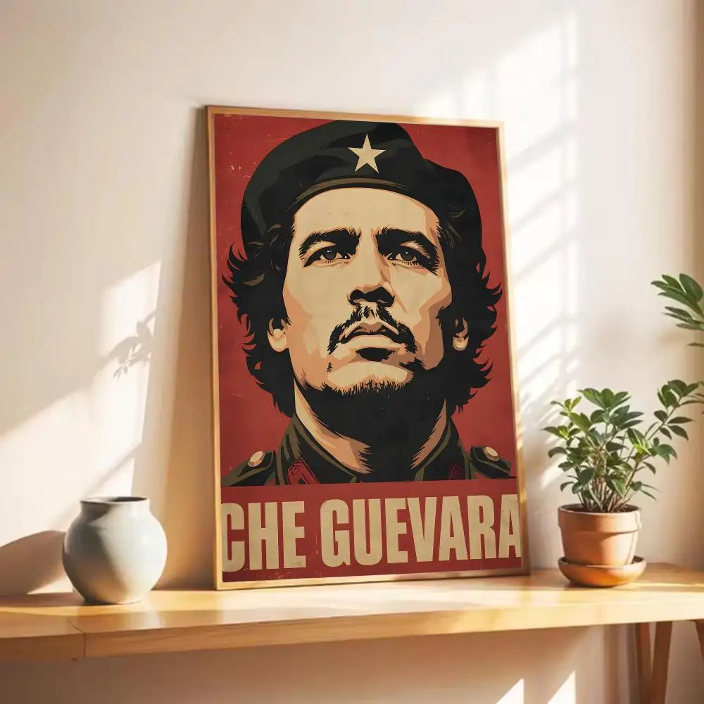 affiche che guevara pop art révolution bleu blanc portrait décoration murale moderne