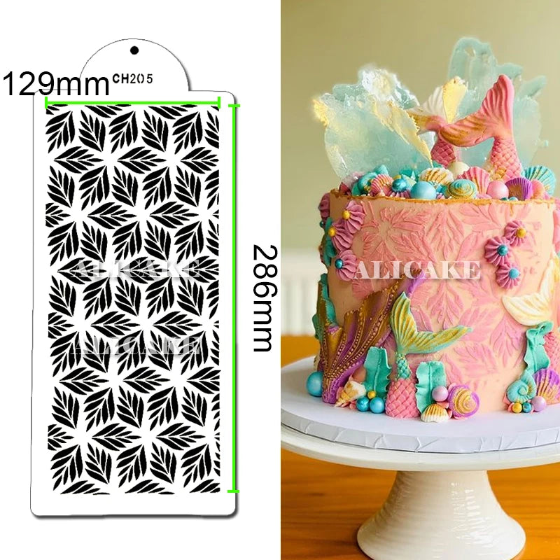 feuille mariage fondant dentelle outil pâtisserie plastique respectueux environnement noir blanc moderne minimaliste