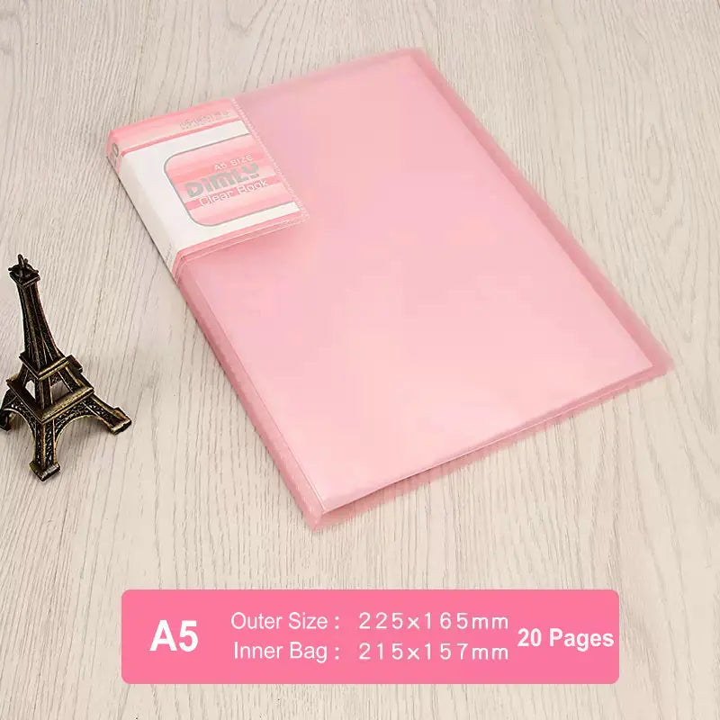 classeur transparent pvc a5 b5 organiseur documents scolaire scolaire moderne violet