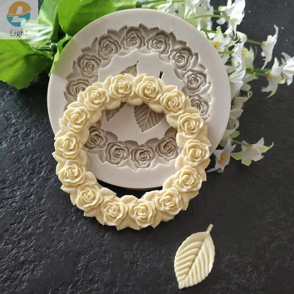 moule silicone gâteau mariage roses feuilles saint valentin chocolat bricolage
