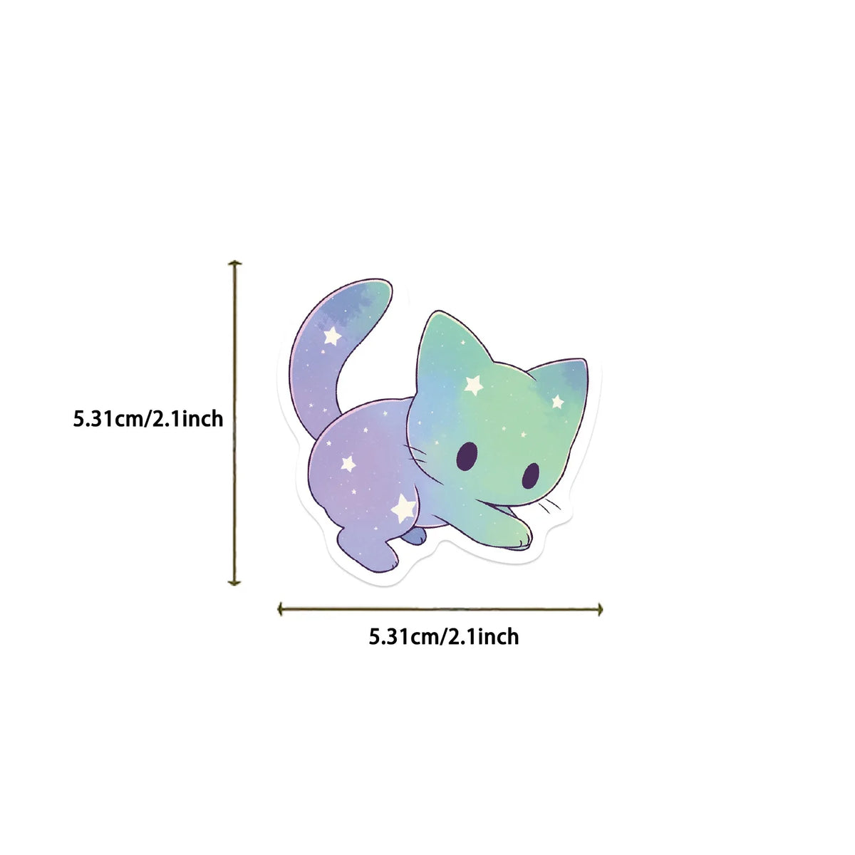 stickers dessin animé mignon galaxie étoiles pastel violet bleu rose orange vert noir adhésifs