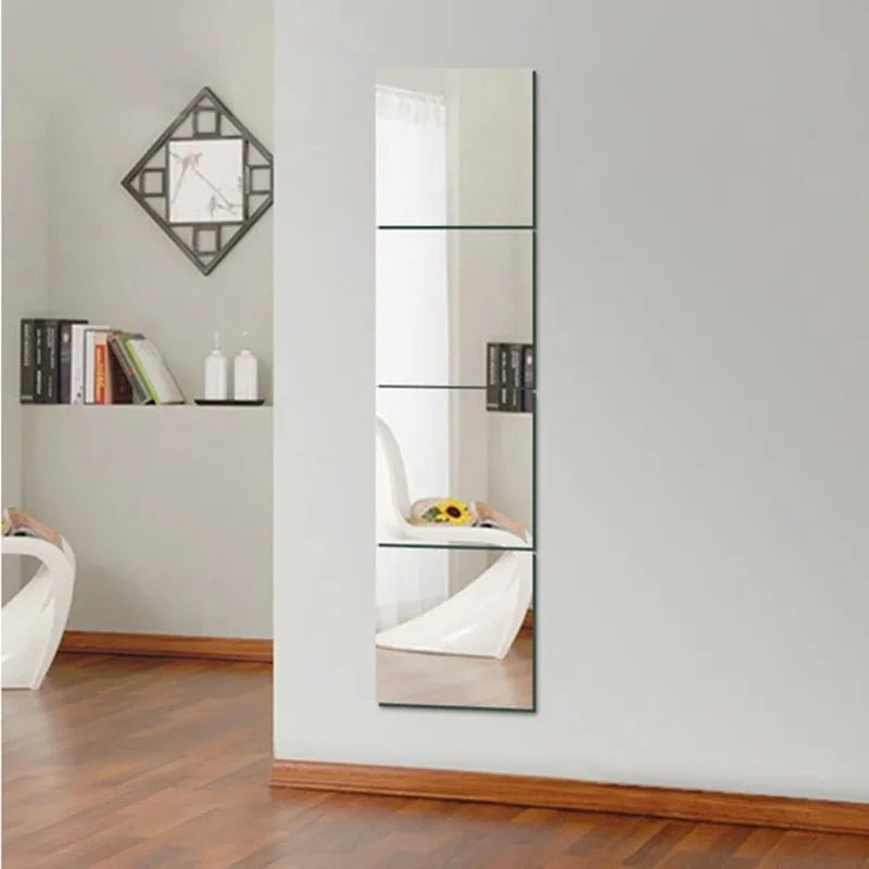 miroirs auto adhésifs modernes transparents noir blanc 20cm 30cm décoration murale pièces