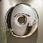 miroirs argentés dorés modernes décoration murale rond brillant grande taille chambre salon