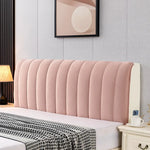 Housse de tête de lit velours matelassée blanche dans une chambre élégante