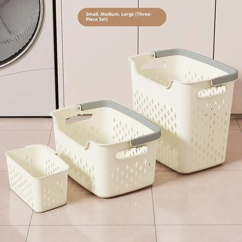 panier linge gris clair moderne poignées capacité grande rangement chambre bain pratique