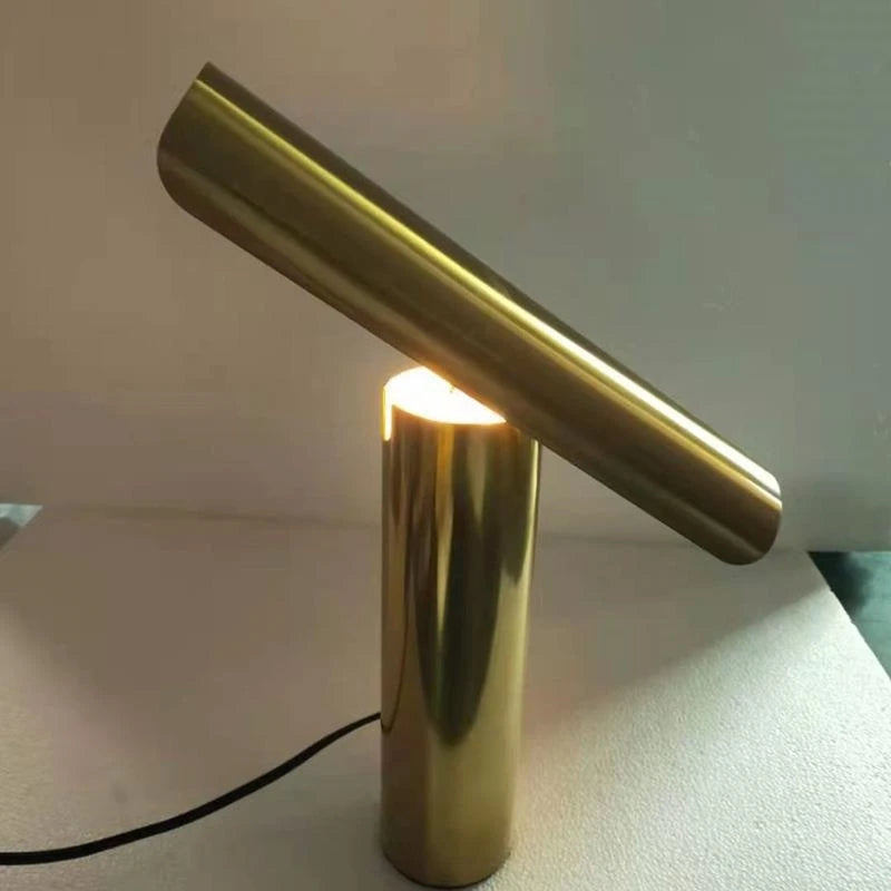 lampe table moderne cuivre blanc doré interrupteur bouton lumière led étude chambre
