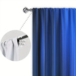rideaux imprimés rayures bleu marine noir opaques modernes anneaux métalliques 107cmX160cm 2pcs Polyester