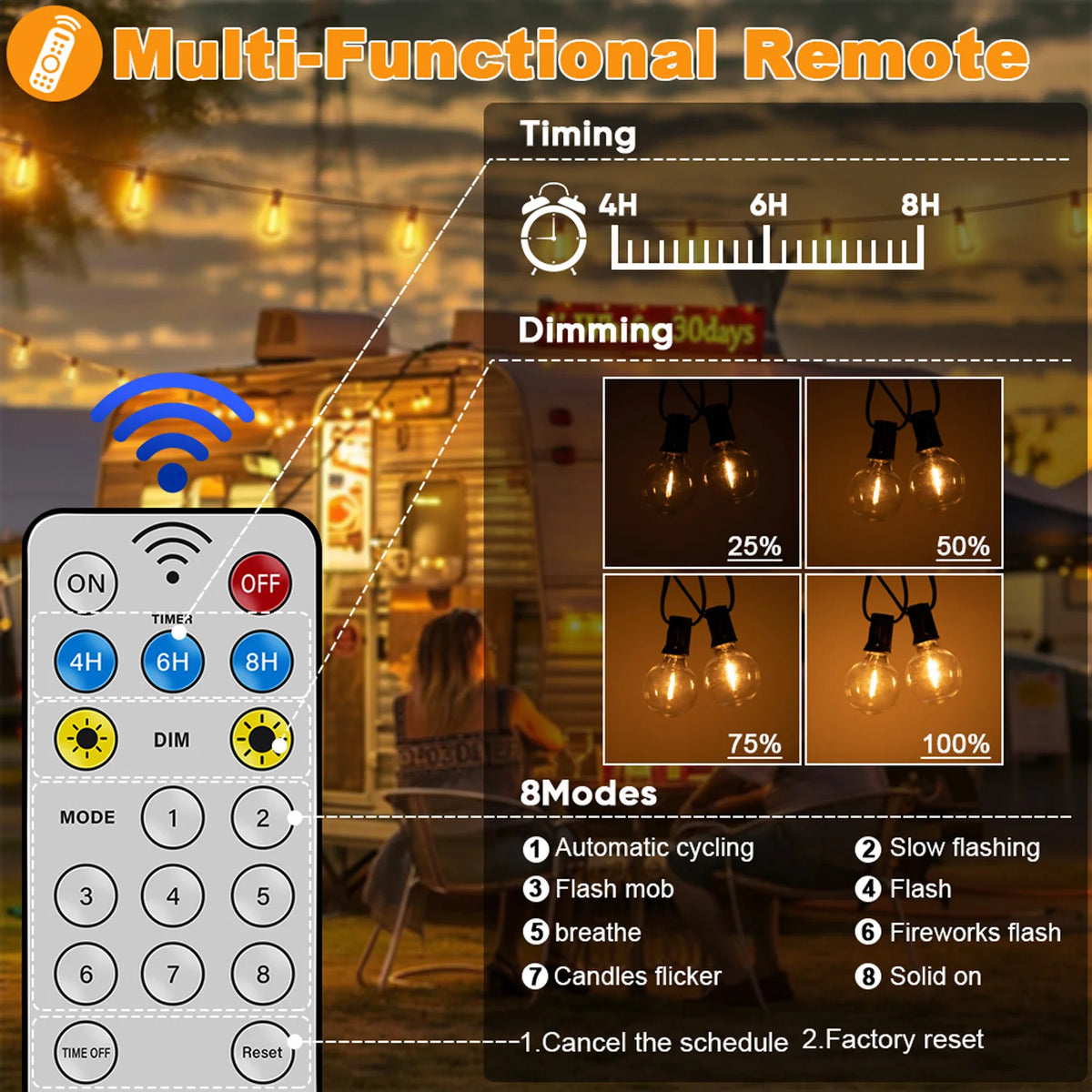 guirlande lumineuse solaire 24v led transparente globes clips moderne décoration patio
