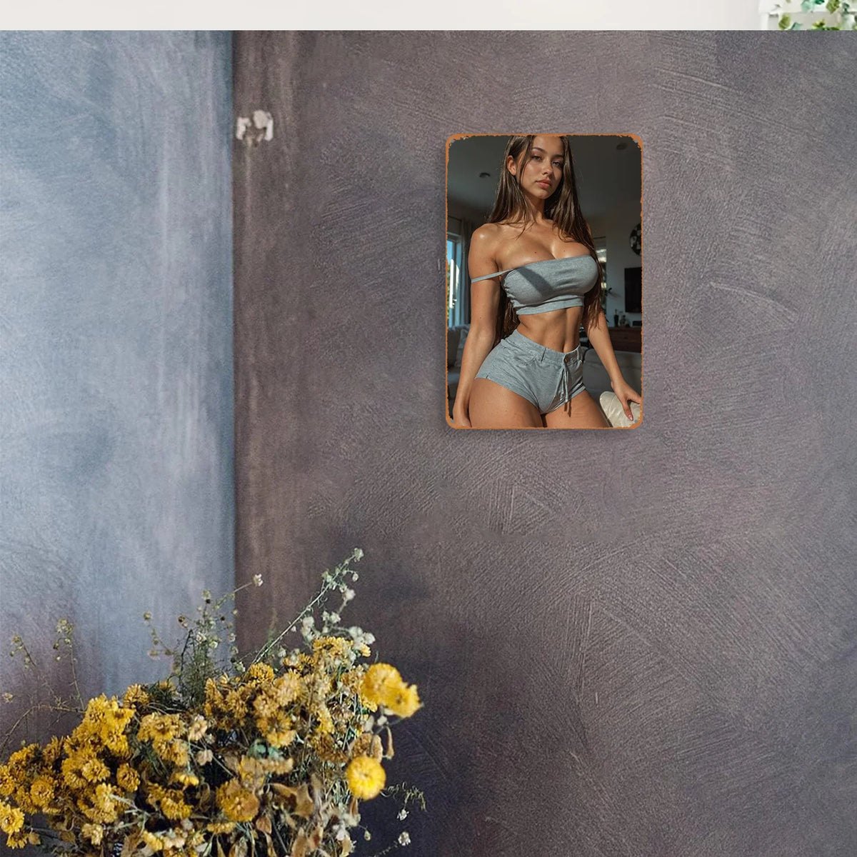 décoration murale poster gris moderne adhésif 20cm 30cm 14x20cm 30x40cmversible