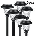 lampe solaire jardin led moderne noir jaune doré texture verre striée ip65 étanche flux