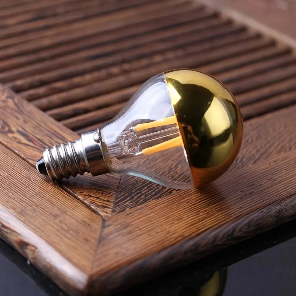 ampoule led filament dorée e14 220v variateur intensité globe bulles finition moderne lumière blanche