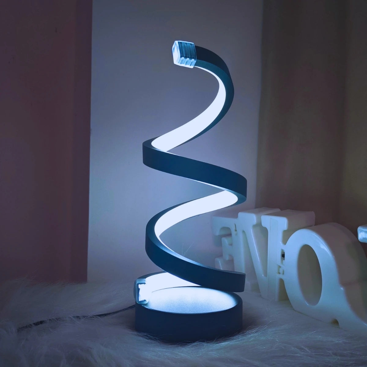 lampe table spirale moderne noire veilleuse dessin animé câble usb certifiée rohs fcc
