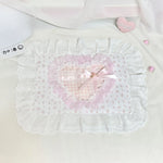 nappe dentelle rose blanche motifs floraux shabby chic romantique hiver noël table chambre salon